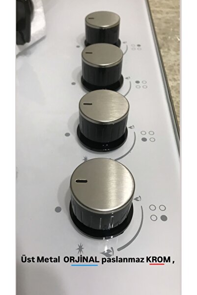Arçelik ANKASTRE SET ÜSTÜ OCAK PASLANMAZ YAYLI KROM DÜĞME 4 ADET