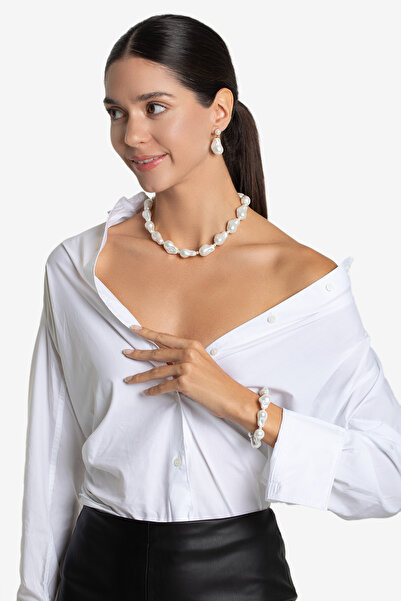 SEİL TAKI AKSESUAR 925 Ayar Gümüş Barok İncili Holly Küpe