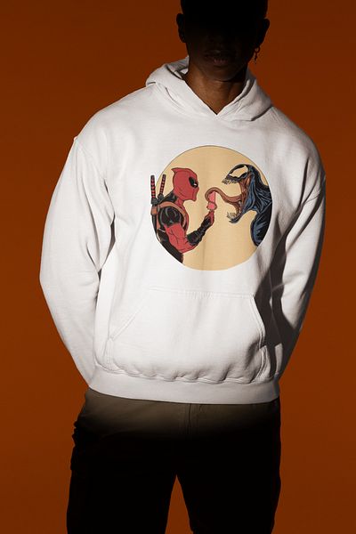 SEVBANO Deadpool X Venom Marvel Characters Printed Unisex Oversize Hoodie