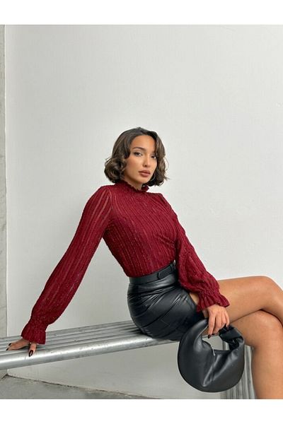 Zeynep Öykü Style Γυναικεία Μαύρη Ασημί Πέτο Πρωτοχρονιάτικη Μπλούζα