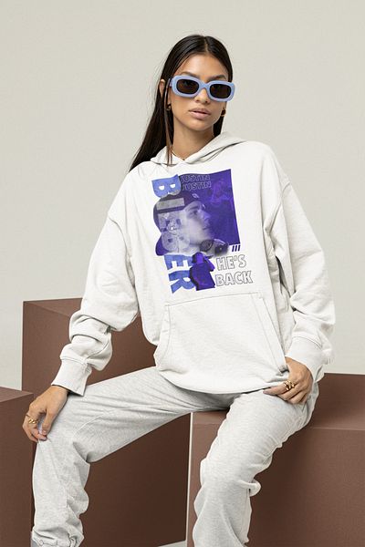 SEVBANO Justin Bieber He Is Back Written Unisex Oversize Hoodie