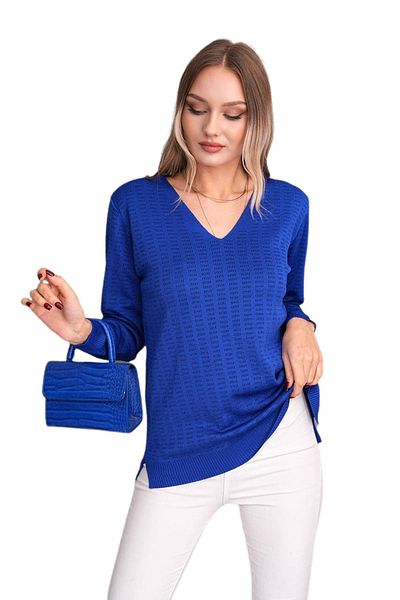 lavella Women's V-Neck Silvery Sweater 12809 Bgl-St04106