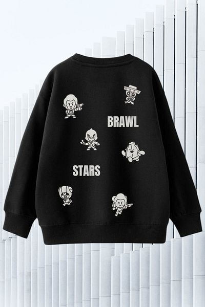 LEON CLUB Hanorac unisex pentru copii, sezon nou, Black Brawl Stars