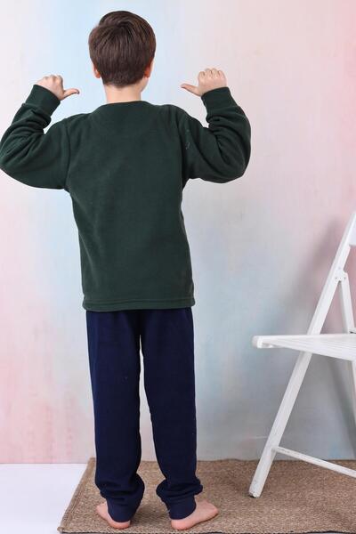 Mutlu City Yeni Sezon Sonbahar/kış Erkek Çocuk Skate Desenli Polar Pijama Takımı 4515