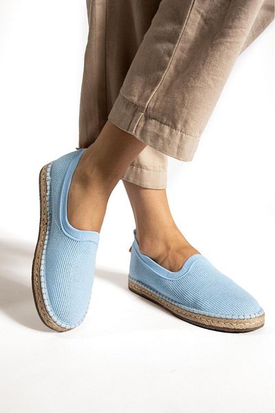 Ayakkabıda Tek Pantofi de vară Walker Jut Wrapped Knitwear - BEBE BLUE