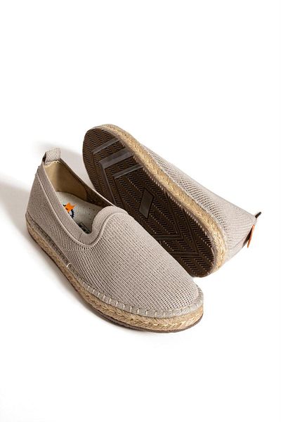 Ayakkabıda Tek Walker Jut Wrapped Knitwear Pantofi de vară pentru damă - BEJ
