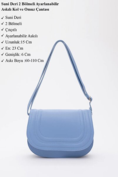 Dias avm Suni Deri 2 Bölmeli Ayarlanabilir Şık ve Ergonomik Askılı Kol Ve Omuz Çantası