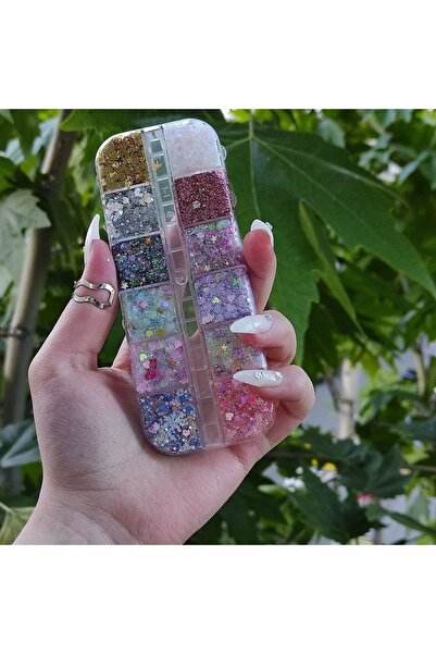 hbtasarim Simli Jel Far Glitter Jel Far Palet Set 2 Parlak Glitter