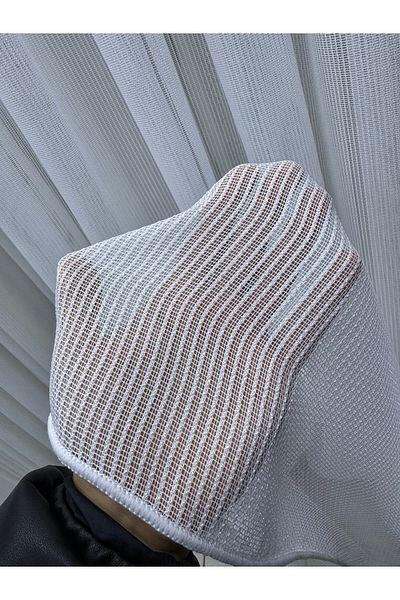 Fon Dünyası Bamboo Slub Don'T Want Ironing Tulle Curtain (1/3 Close Pleat)