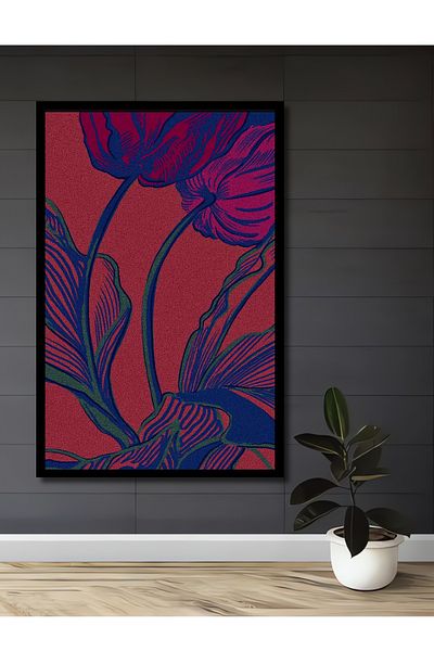 Teona Ahşap Lalele colorate decorative din lemn MDF dreptunghiular pentru casa, locul de munca pictura pe perete