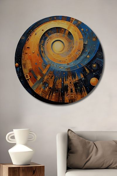 Teona Ahşap Spiralele Cosmic Decorative Lemn MDF Casă Rotundă, Pictură Perete Loc de Muncă