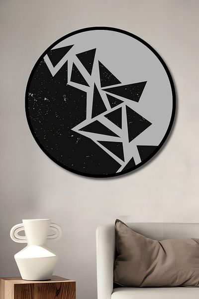 Teona Ahşap Modern Geometric Decorativ Lemn MDF Rotund Acasă, Locul de Muncă Pictură Perete