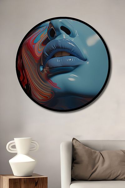 Teona Ahşap Față abstractă colorată decorativă din lemn MDF rotund pentru pictură de perete acasă, la locul de muncă
