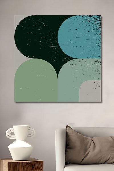 Teona Ahşap Retro Geometric Lemn MDF Dreptunghi Decorativ Acasă, Locul de Muncă Pictură Perete
