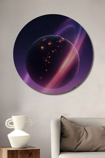 Teona Ahşap Inele galactice decorative din lemn MDF rotund pentru pictura de perete acasa, loc de munca