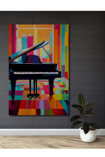 Teona Ahşap Pian colorat decorativ din lemn MDF dreptunghiular pentru casa, locul de munca pictura pe perete