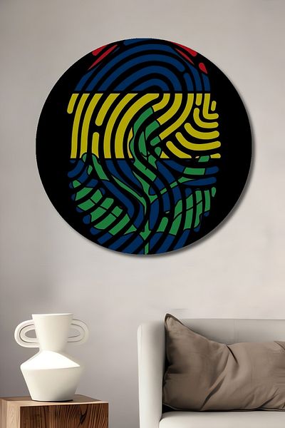 Teona Ahşap Decorativ din lemn MDF rotund pentru amprentă colorată, pictură pe perete pentru locul de muncă