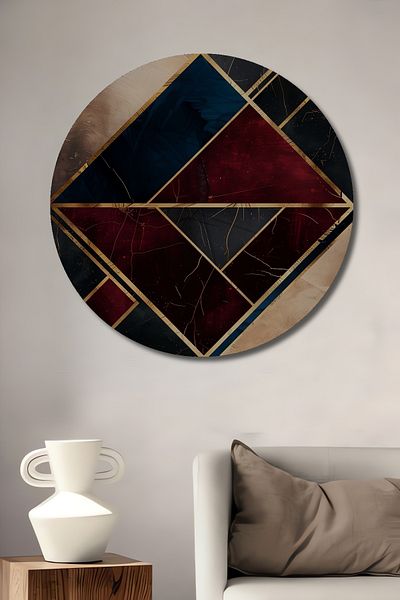 Teona Ahşap Modern Geometric Lemn MDF Rotund Decorativ Acasă, Locul de Muncă Pictură Perete