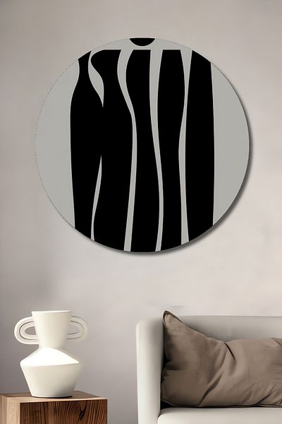 Teona Ahşap Modern, elegant, decorativ, din lemn MDF, rotund, pictură de perete pentru loc de muncă