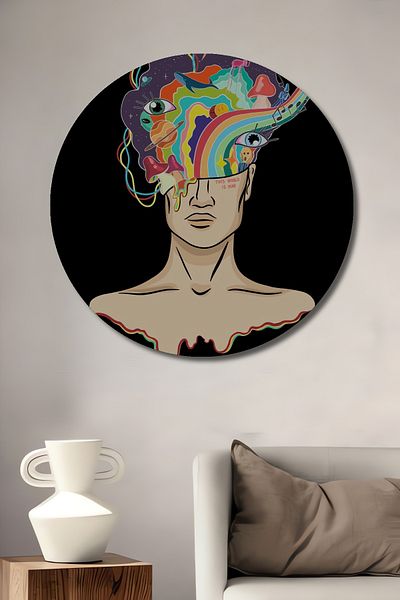 Teona Ahşap Vise Colorate Decorativ Lemn MDF Casă Rotundă, Pictură Perete Locul de Muncă