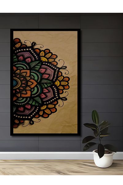 Teona Ahşap Mandala Colorat Decorativ Lemn MDF Dreptunghi Acasă, Locul de Muncă Pictură Perete