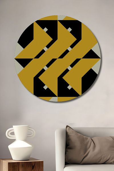 Teona Ahşap Model geometric decorativ din lemn MDF rotund pentru pictura de perete acasa, loc de munca