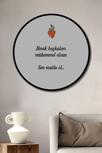 Teona Ahşap Happiness Inspiration Lemn MDF Rotund Decorativ Acasă, Locul de Muncă Pictură de perete