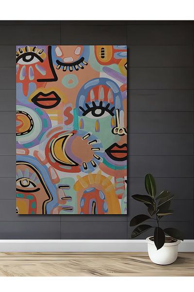 Teona Ahşap Fățe abstracte Decorative Lemn MDF Dreptunghi Acasă, Locul de muncă Pictură murală