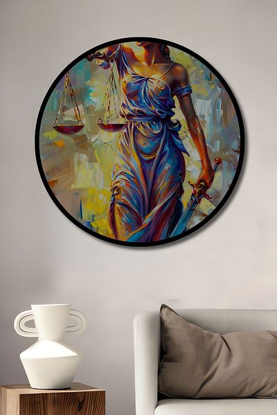 Teona Ahşap Zeita Dreptate Decorativă Lemn MDF Rotund Acasă, Locul de Muncă Pictură Perete
