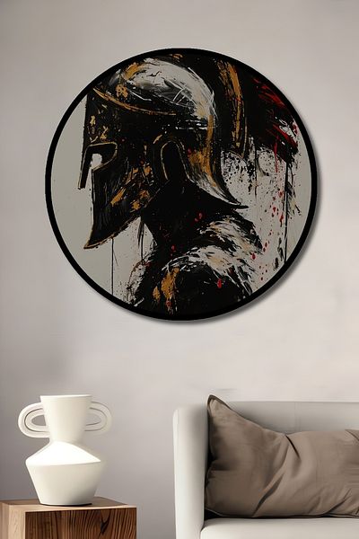 Teona Ahşap Spartan Warrior Decorativ Lemn MDF Rotund Acasă, Locul de Muncă Pictură Perete
