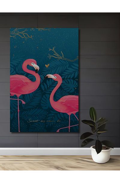 Teona Ahşap Flamingo Love Decorativ Lemn MDF Dreptunghi Acasă, Locul de Muncă Pictură Perete