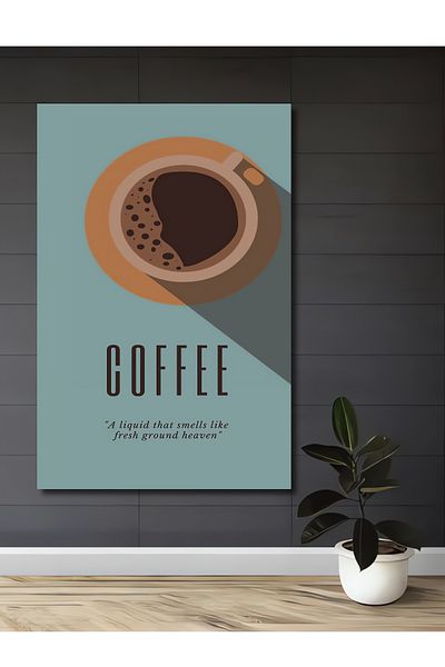 Teona Ahşap Coffee Enjoyment Decorativ Lemn MDF Dreptunghi Acasă, Locul de Muncă Pictură Perete
