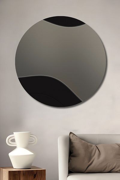 Teona Ahşap Casa rotundă din lemn MDF decorativ minimalist ondulat, pictură murală la locul de muncă