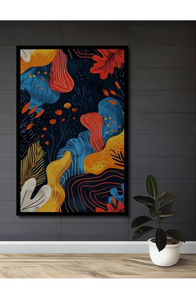 Teona Ahşap Casa Decorativă Dreptunghiulară MDF din Lemn Colorat, Pictură Perete Loc de Muncă