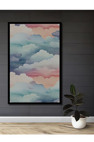 Teona Ahşap Pastel Clouds Decorativ Lemn MDF Dreptunghi Acasă, Locul de Muncă Pictură Perete