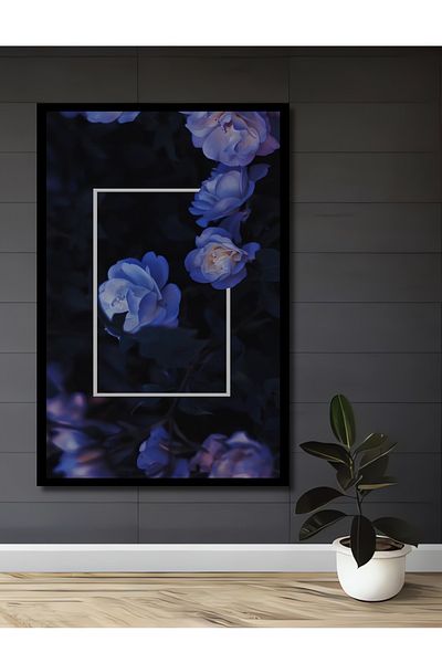 Teona Ahşap Trandafir de noapte decorativ din lemn MDF dreptunghiular pentru casa, locul de munca pictura pe perete