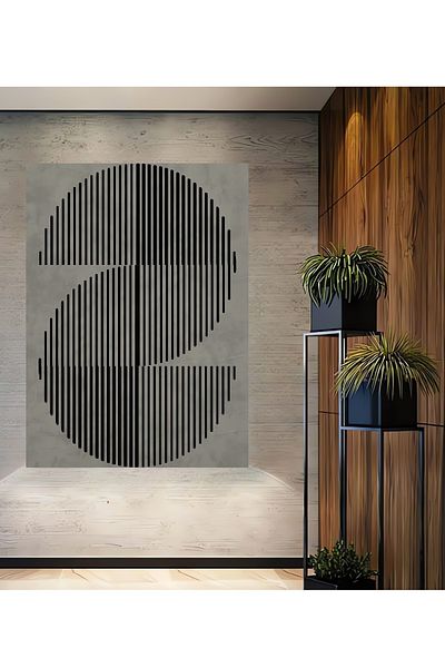 Teona Ahşap Iluzie optică Decorativ Lemn MDF Dreptunghi Acasă, Locul de muncă Pictură murală