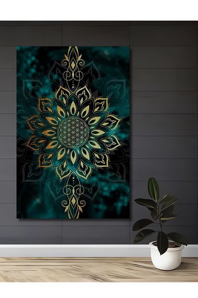 Teona Ahşap Mandala Lemn MDF Dreptunghi Decorativ Acasa, Locul de Afaceri Pictura Perete