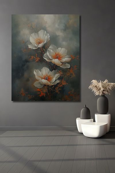 Teona Ahşap Flori albe Lemn MDF Dreptunghi Decorativ Acasă, Locul de Muncă Pictură Perete