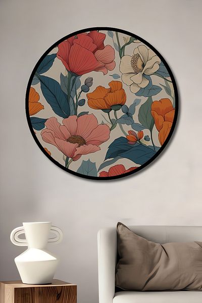 Teona Ahşap Grădina de flori Decorativă din lemn MDF Casă rotundă, pictură murală la locul de muncă