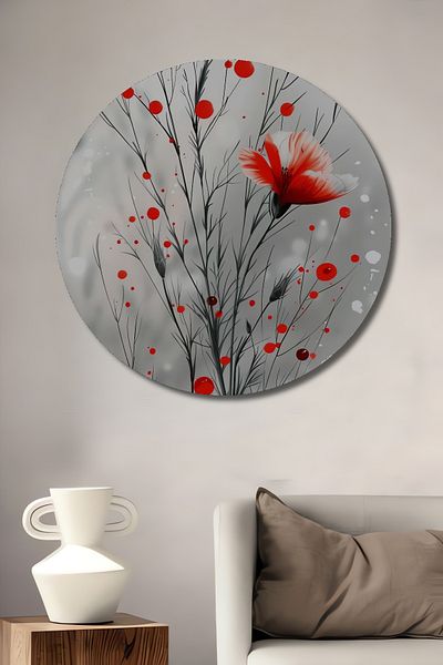 Teona Ahşap Decorativ din lemn MDF rotund Floarea de măceș Pictură murală pentru casă, loc de muncă