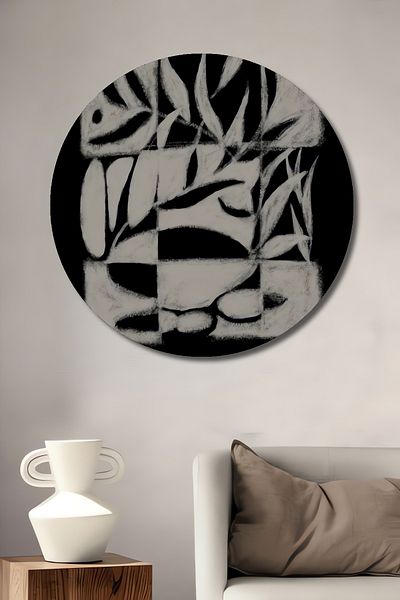 Teona Ahşap Nordic Inspiration Abstract Lemn MDF Rotund Decorativ Acasă, Locul de Muncă Pictură de perete