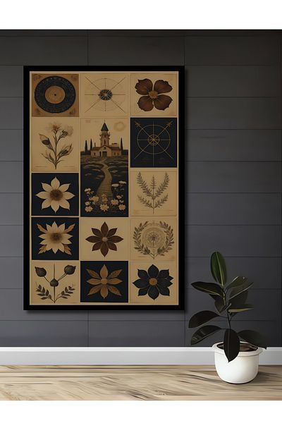 Teona Ahşap Casa dreptunghiulară din lemn MDF cu tematică natură, pictură murală la locul de muncă