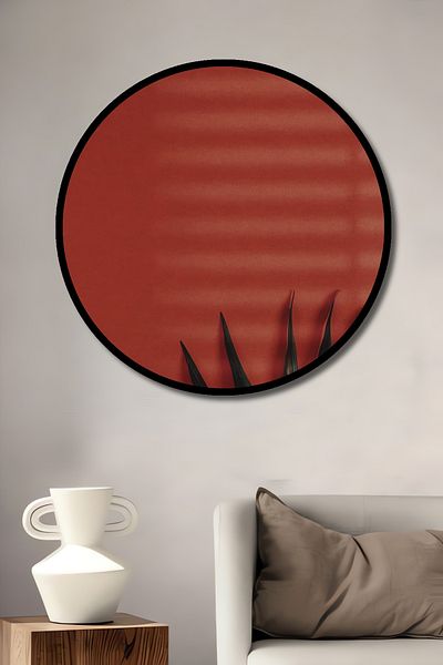 Teona Ahşap Palmiye Shadows Decorativ Lemn MDF Rotund Acasă, Locul de Muncă Pictură Perete