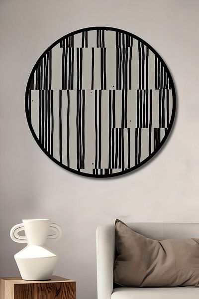 Teona Ahşap Linii abstracte Decorative Lemn MDF Rotund Acasă, Locul de muncă Pictură murală