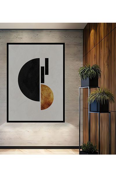 Teona Ahşap Abstracție Geometrică Lemn MDF Dreptunghi Decorativ Acasă, Locul de Muncă Pictură Perete