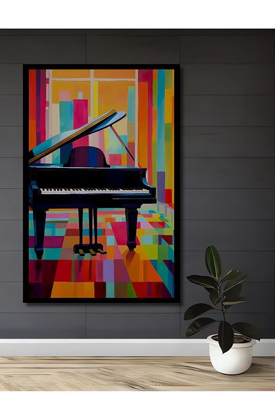 Teona Ahşap Pian colorat decorativ din lemn MDF dreptunghiular pentru casa, locul de munca pictura pe perete