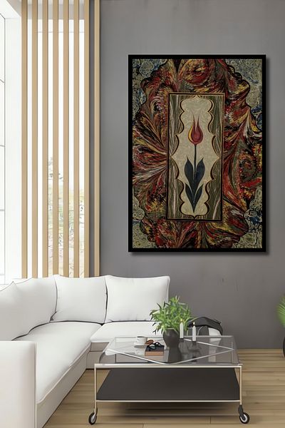 Teona Ahşap Lalea Model Lemn MDF Dreptunghi Decorativ Acasa, Locul de Muncă Pictură Perete