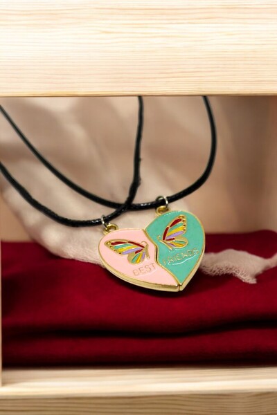 MakeWell Mıknatıslı Gökkuşaklı Kalp Hello Kity Kuromi Unicorn Tasarımlı Mıknatıslı Çocuk Arkadaş Kolyesi