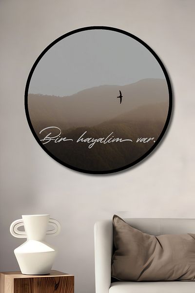 Teona Ahşap I Have a Dream Decorativ din lemn MDF rotund pentru casa, pictura pe perete la locul de munca